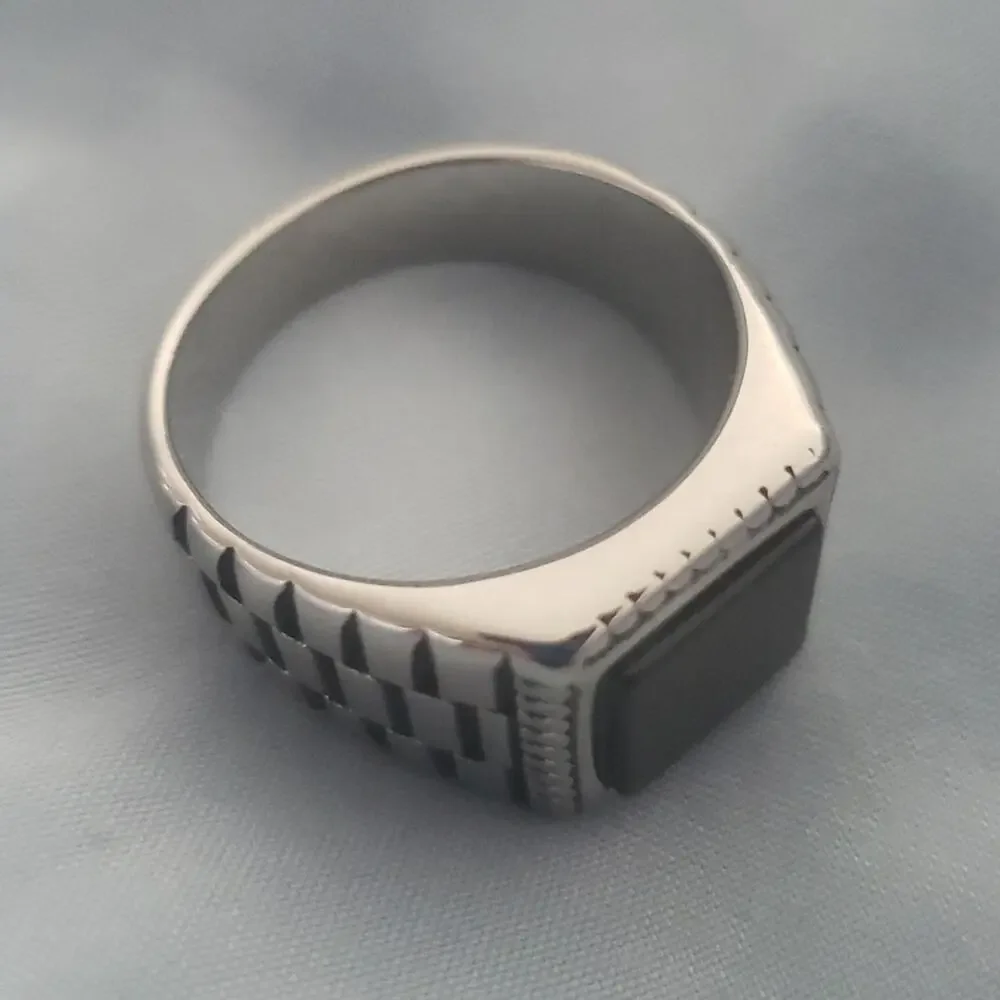 Black Onyx Natural Stone Handmade Men's Ring Size 11 NWT